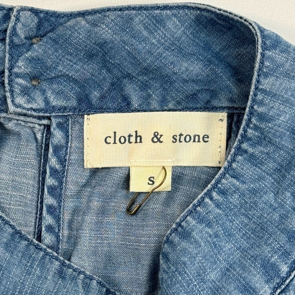 Cloth + Stone Sleeveless Halter Mini Chambray Dress Womens Size Small - Picture 3 of 8
